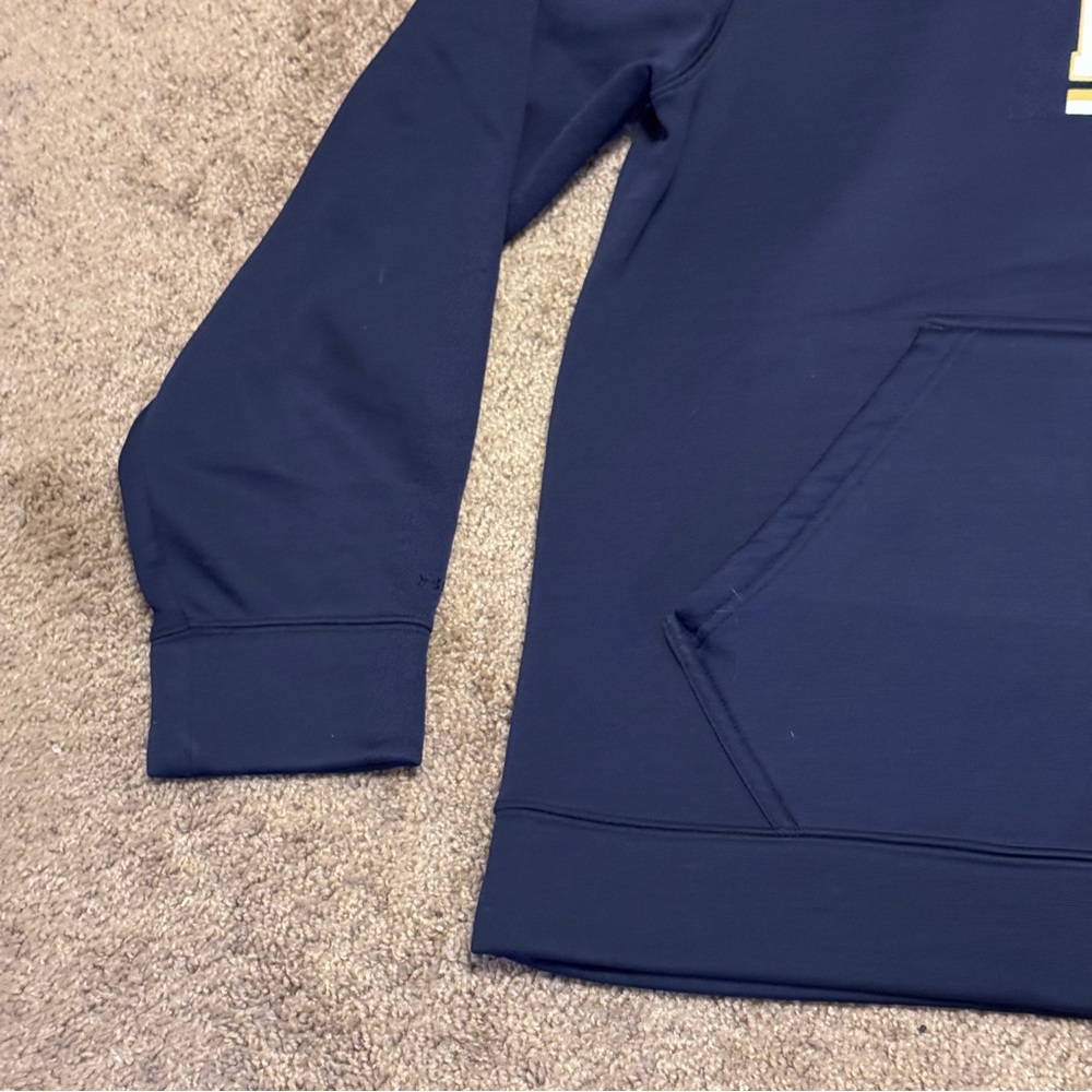 Notre Dame Under Armour Hoodie Mens Medium Blue Loose Pullover Long Sleeve NCAA - Picture 5 of 9